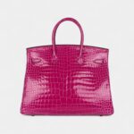 Hermès Birkin 35 Rose Scheherazade Shiny Porosus Crocodile Gold Hardware