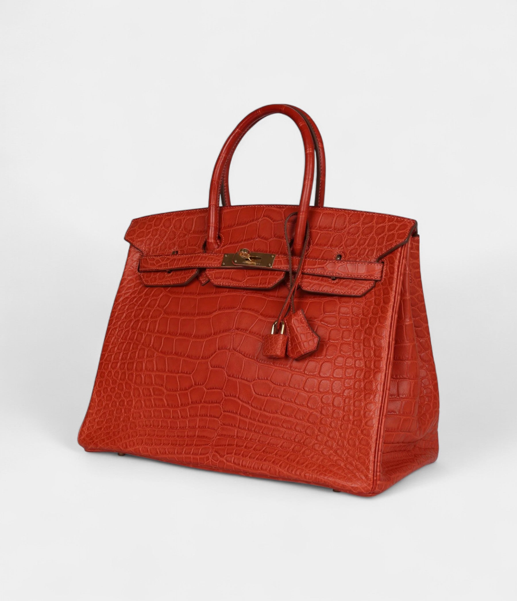 Hermès Birkin 35 Sanguine Matte Alligator Gold Hardware