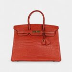 Hermès Birkin 35 Sanguine Matte Alligator Gold Hardware