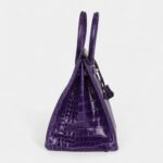 Hermès Birkin 35 Ultraviolet Shiny Porosus Crocodile Gold Hardware