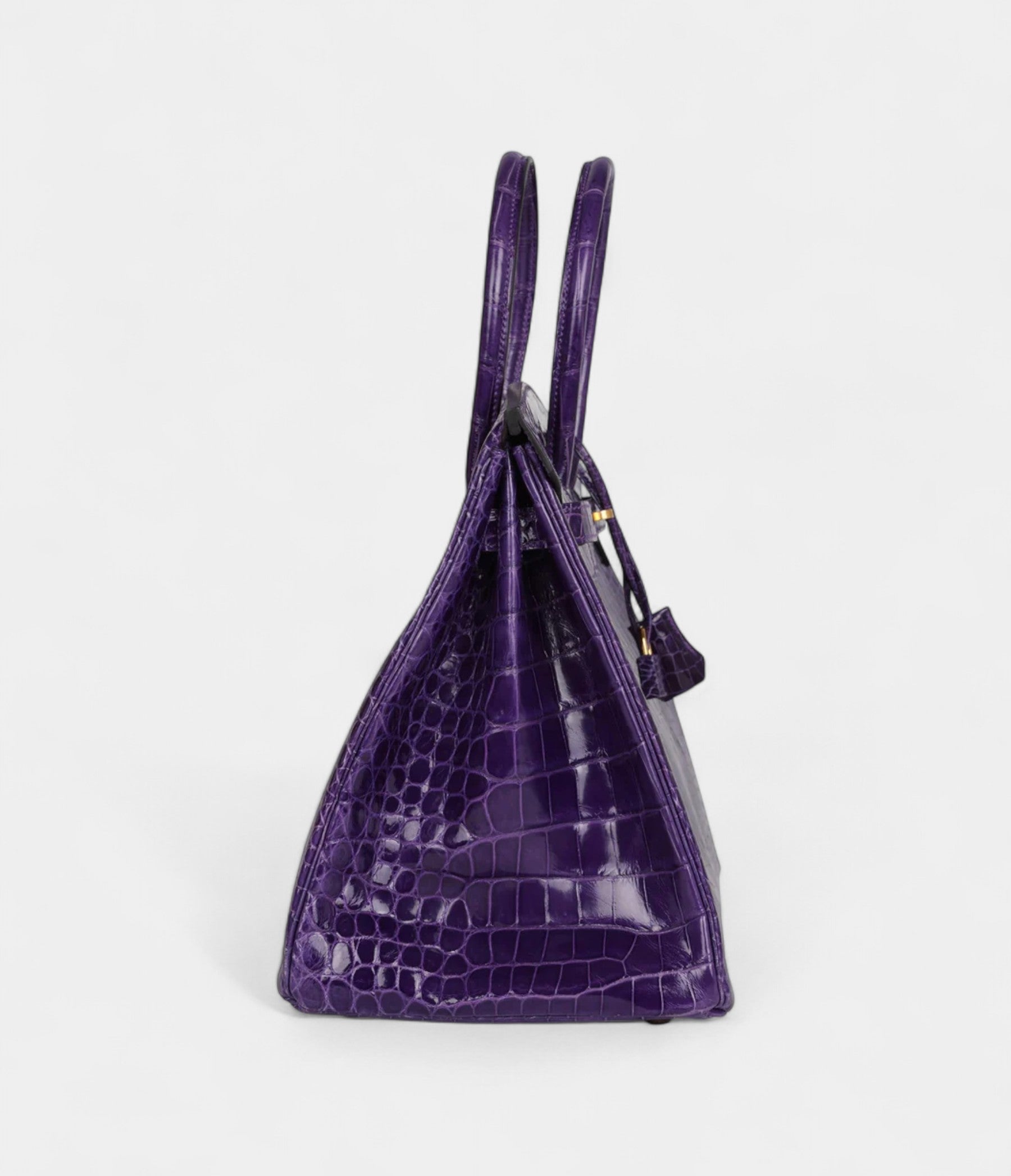 Hermès Birkin 35 Ultraviolet Shiny Porosus Crocodile Gold Hardware