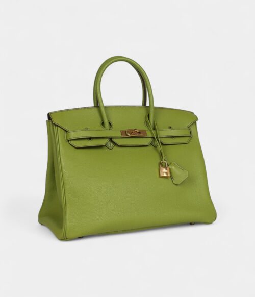 Hermès Birkin 35 Vert Anis Verso Togo Gold Hardware