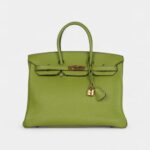 Hermès Birkin 35 Vert Anis Verso Togo Gold Hardware