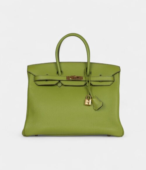 Hermès Birkin 35 Vert Anis Verso Togo Gold Hardware