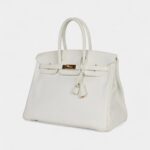 Hermès Birkin 35 White Leather Clemence Hardware