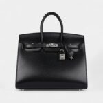 Hermès Birkin Sellier 25 Black Box Palladium Hardware