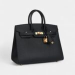 Hermès Birkin Sellier 25 Black Epsom Gold Hardware