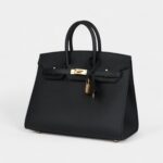 Hermès Birkin Sellier 25 Black Epsom Gold Hardware