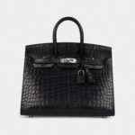 Hermès Birkin Sellier 25 Black Matte Alligator Palladium Hardware