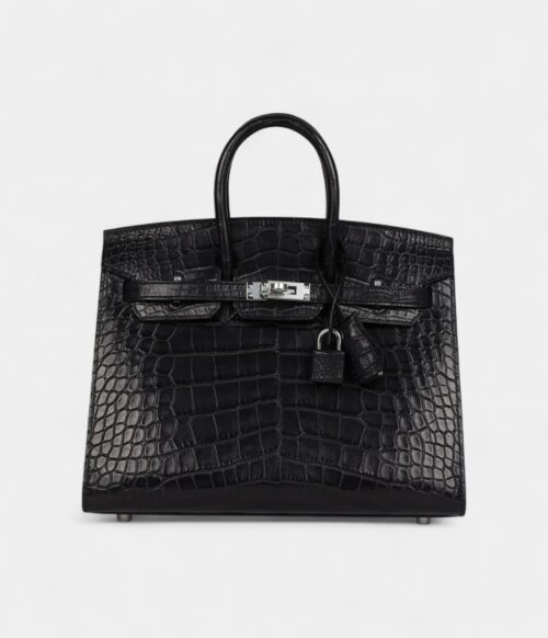 Hermès Birkin Sellier 25 Black Matte Alligator Palladium Hardware