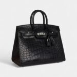 Hermès Birkin Sellier 25 Black Matte Alligator Palladium Hardware