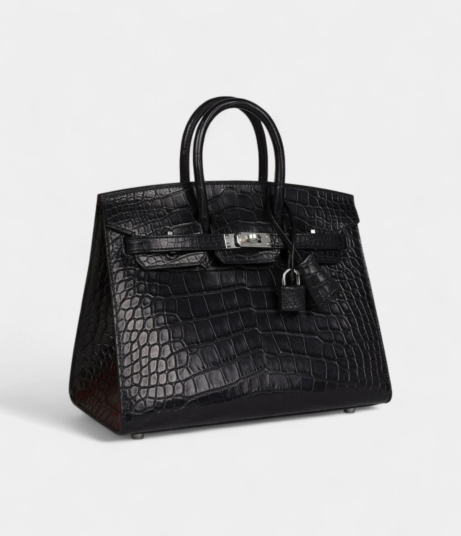 Hermès Birkin Sellier 25 Black Matte Alligator Palladium Hardware