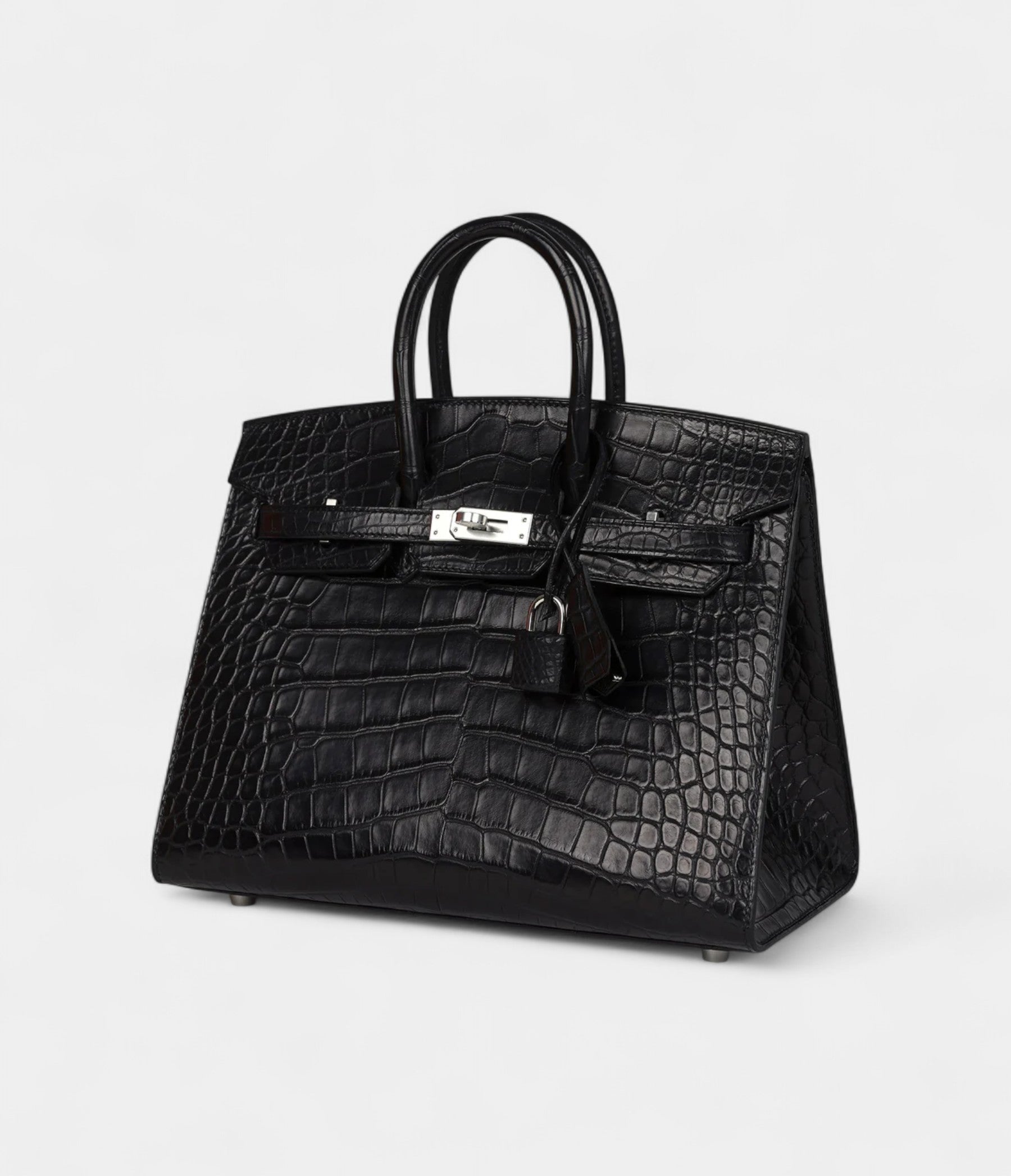 Hermès Birkin Sellier 25 Black Matte Alligator Palladium Hardware