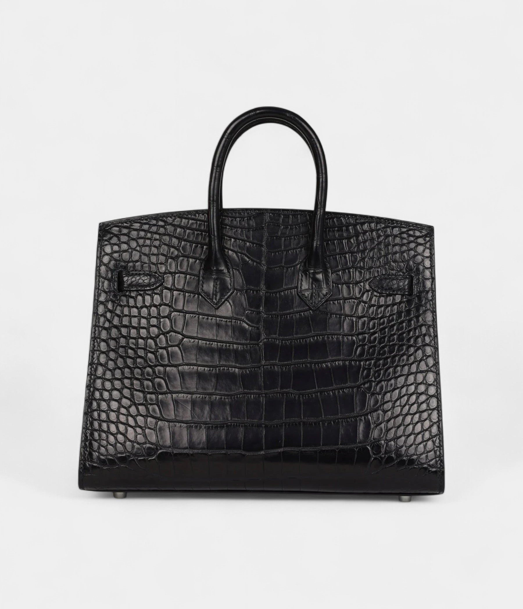 Hermès Birkin Sellier 25 Black Matte Alligator Palladium Hardware