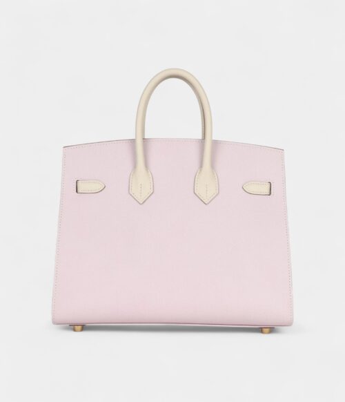 Hermès Birkin Sellier 25 Mauve Pale and Craie Epsom Brushed Gold Hardware