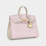 Hermès Birkin Sellier 25 Mauve Pale and Craie Epsom Brushed Gold Hardware