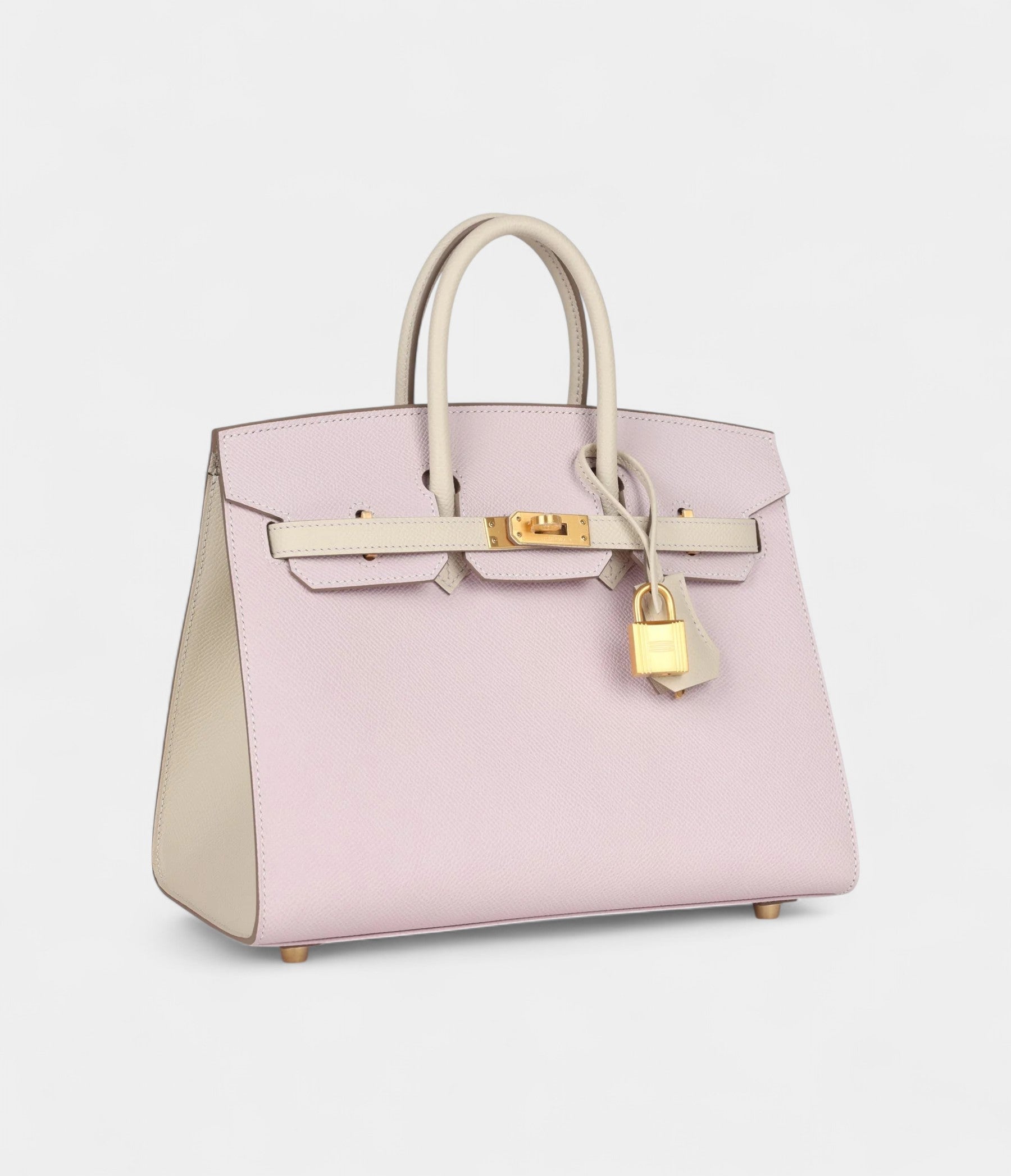 Hermès Birkin Sellier 25 Mauve Pale and Craie Epsom Brushed Gold Hardware