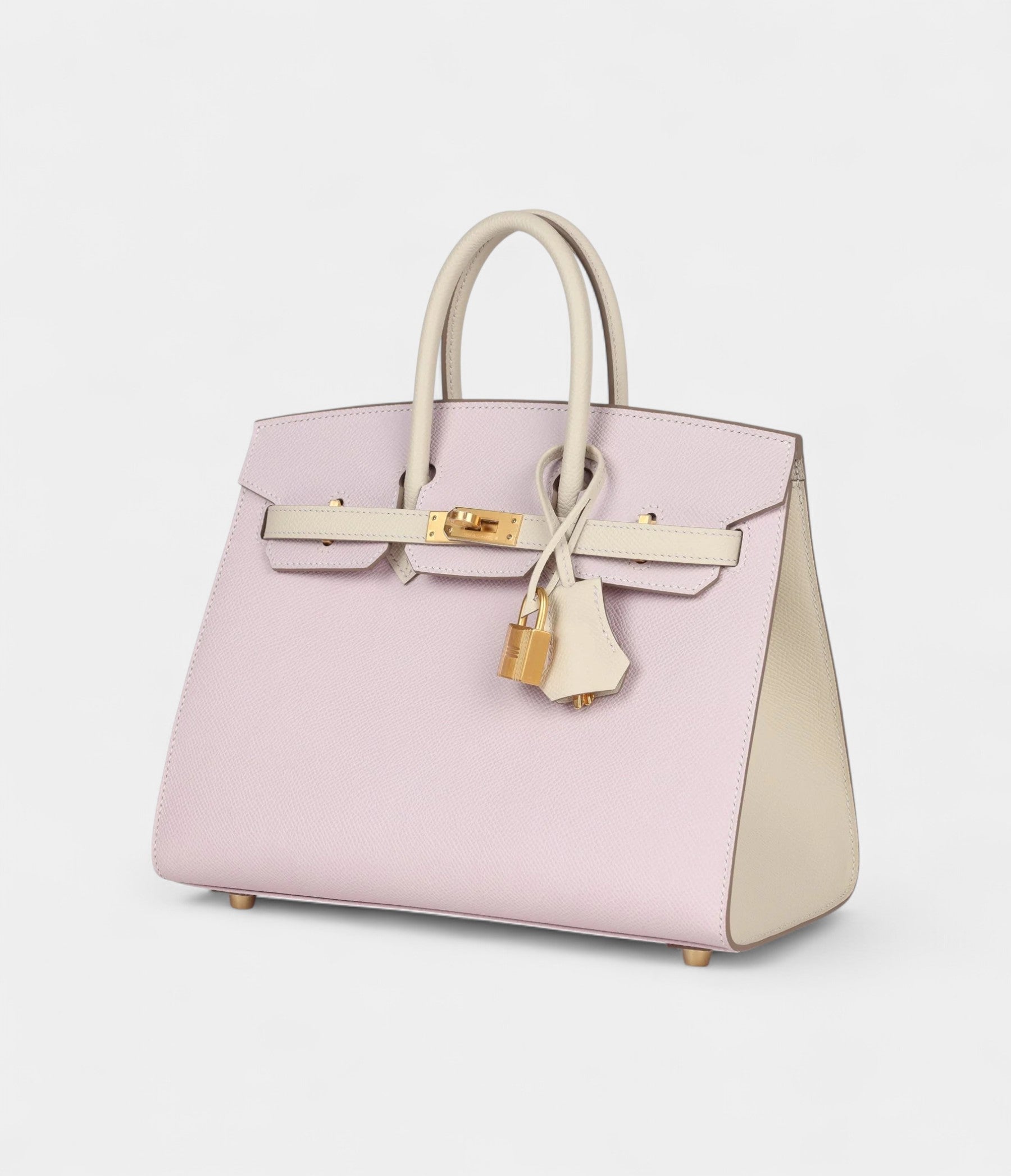 Hermès Birkin Sellier 25 Mauve Pale and Craie Epsom Brushed Gold Hardware