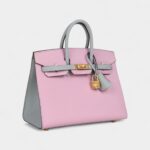 Hermès Birkin Sellier 25 Mauve Sylvestre and Bleu Glacier Epsom Brushed Gold Hardware