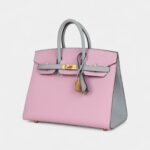 Hermès Birkin Sellier 25 Mauve Sylvestre and Bleu Glacier Epsom Brushed Gold Hardware