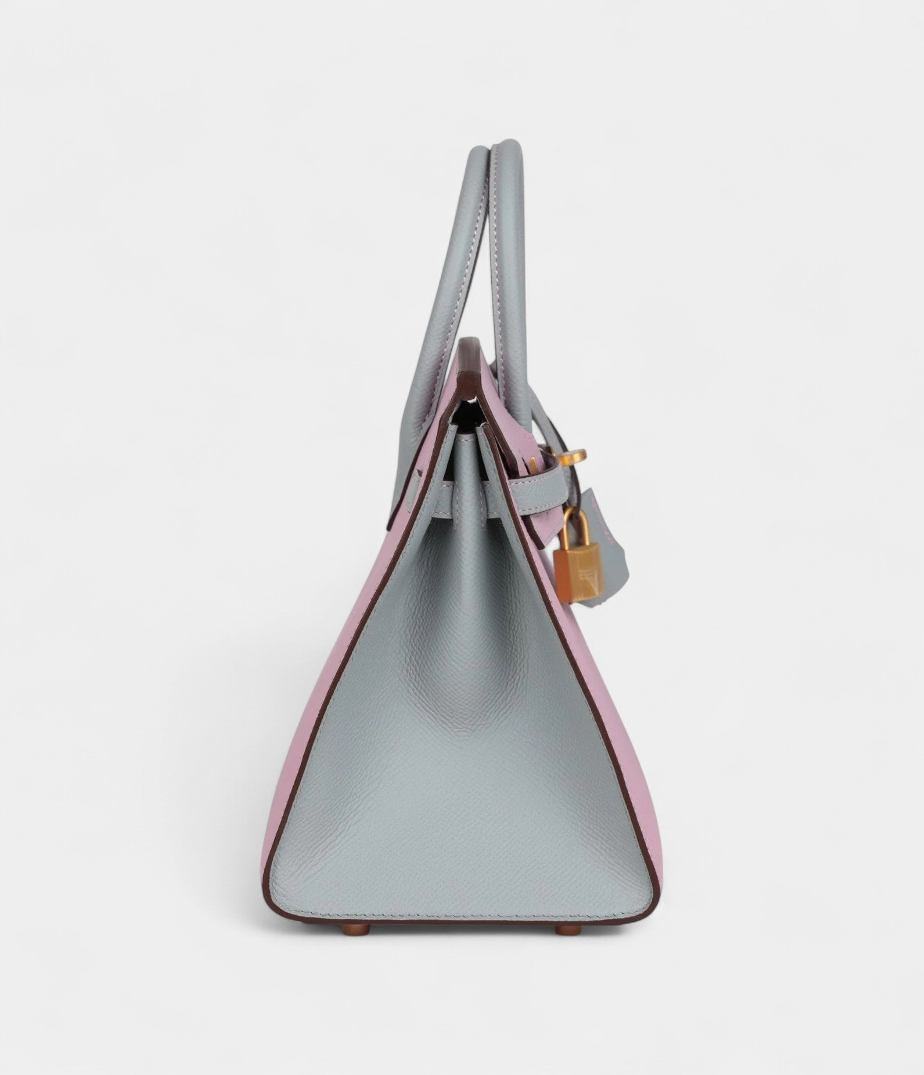 Hermès Birkin Sellier 25 Mauve Sylvestre and Bleu Glacier Epsom Brushed Gold Hardware