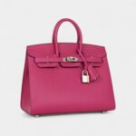 Hermès Birkin Sellier 25 Rose Pourpre Veau Madame Palladium Hardware