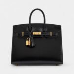 Hermès Black Box Calf Sellier Birkin 25 Gold Hardware