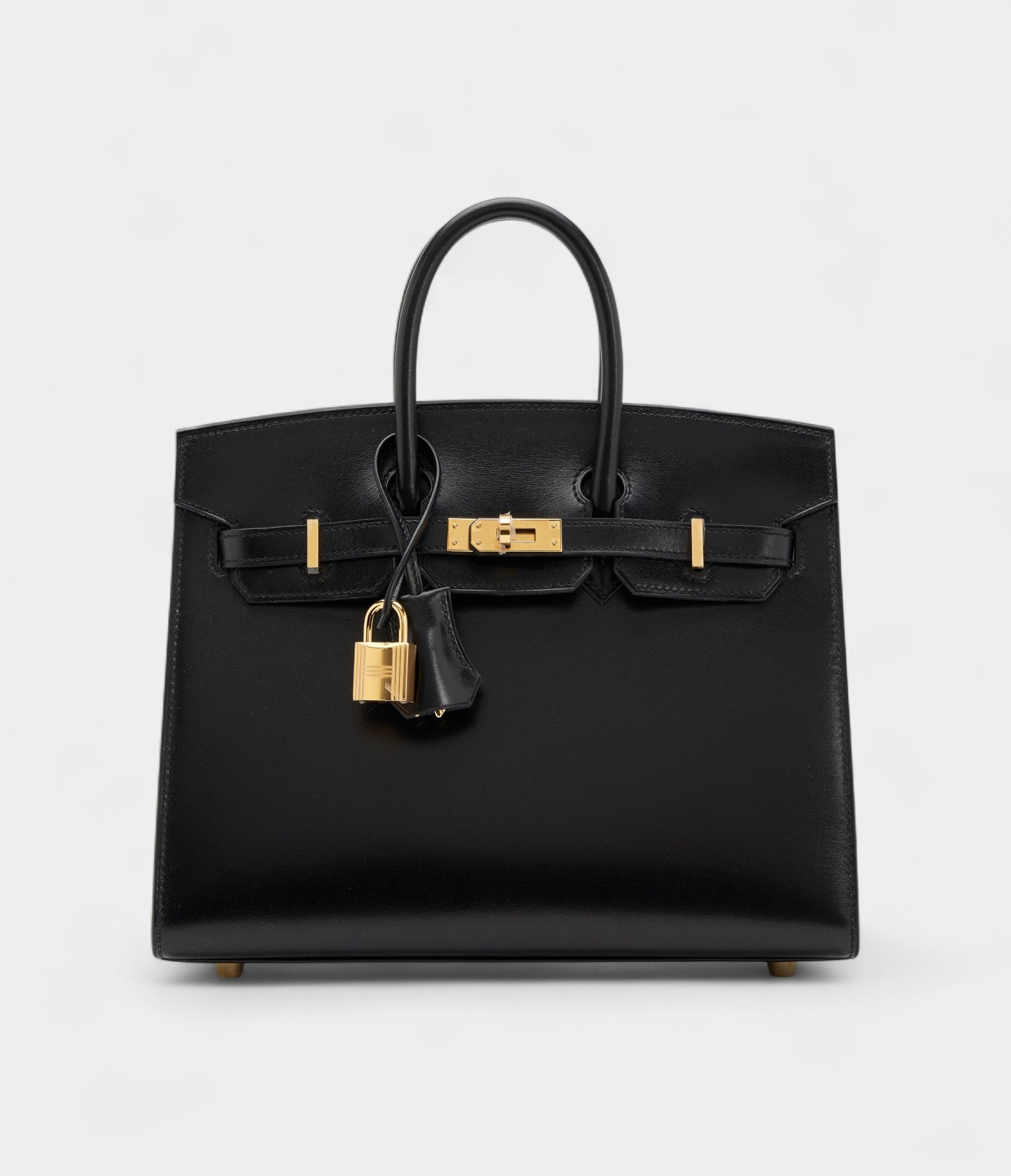 Hermès Black Box Calf Sellier Birkin 25 Gold Hardware