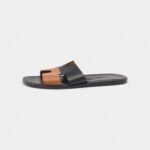 Hermes Black/Brown Leather Izmir Sandals 42 EU