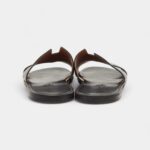 Hermes Black Leather Izmir Flat Slides 44 EU