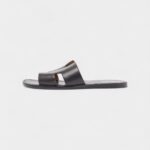 Hermes Black Leather Izmir Sandals 41 EU