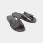 Hermes Black Leather Izmir Sandals 41 EU
