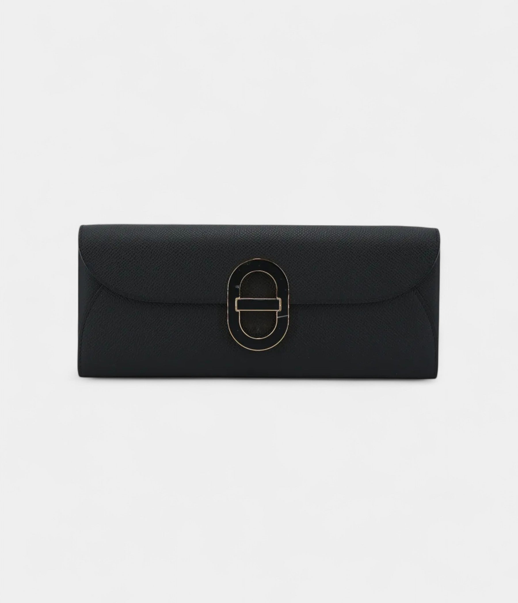 HERMÈS Maillon To Go wallet Black Epsom Enamel hardware