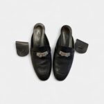 Hermès Black Leather Oz Mules with Palladium Hardware