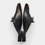 Hermès Black Leather Oz Mules with Palladium Hardware