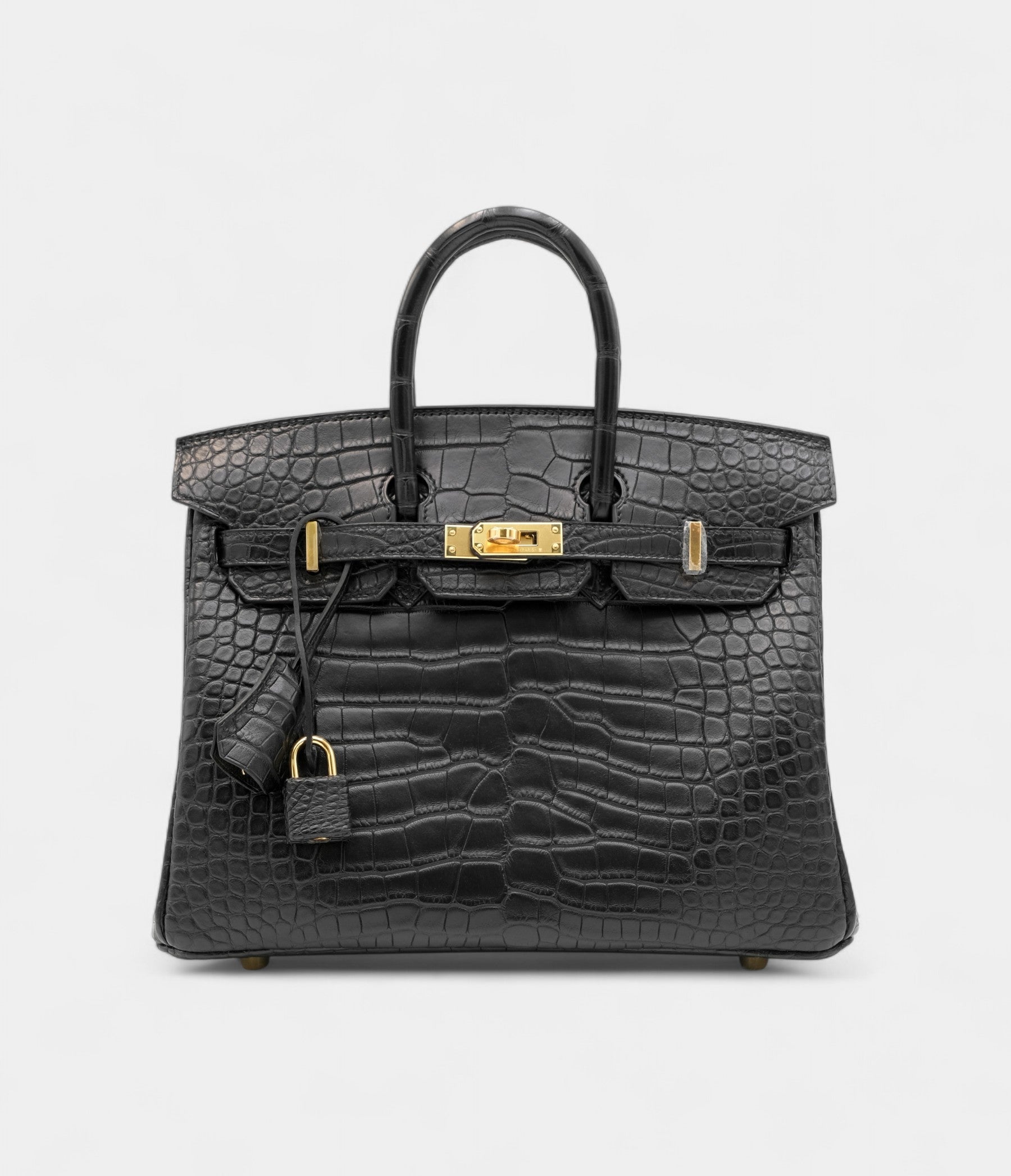 Hermès Black Matte Alligator Birkin 25 Gold Hardware