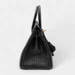 Hermès Black Matte Alligator Birkin 25 Gold Hardware