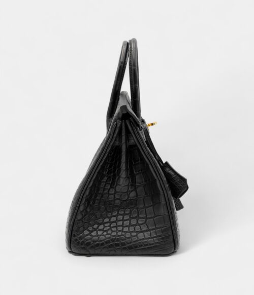 Hermès Black Matte Alligator Birkin 25 Gold Hardware