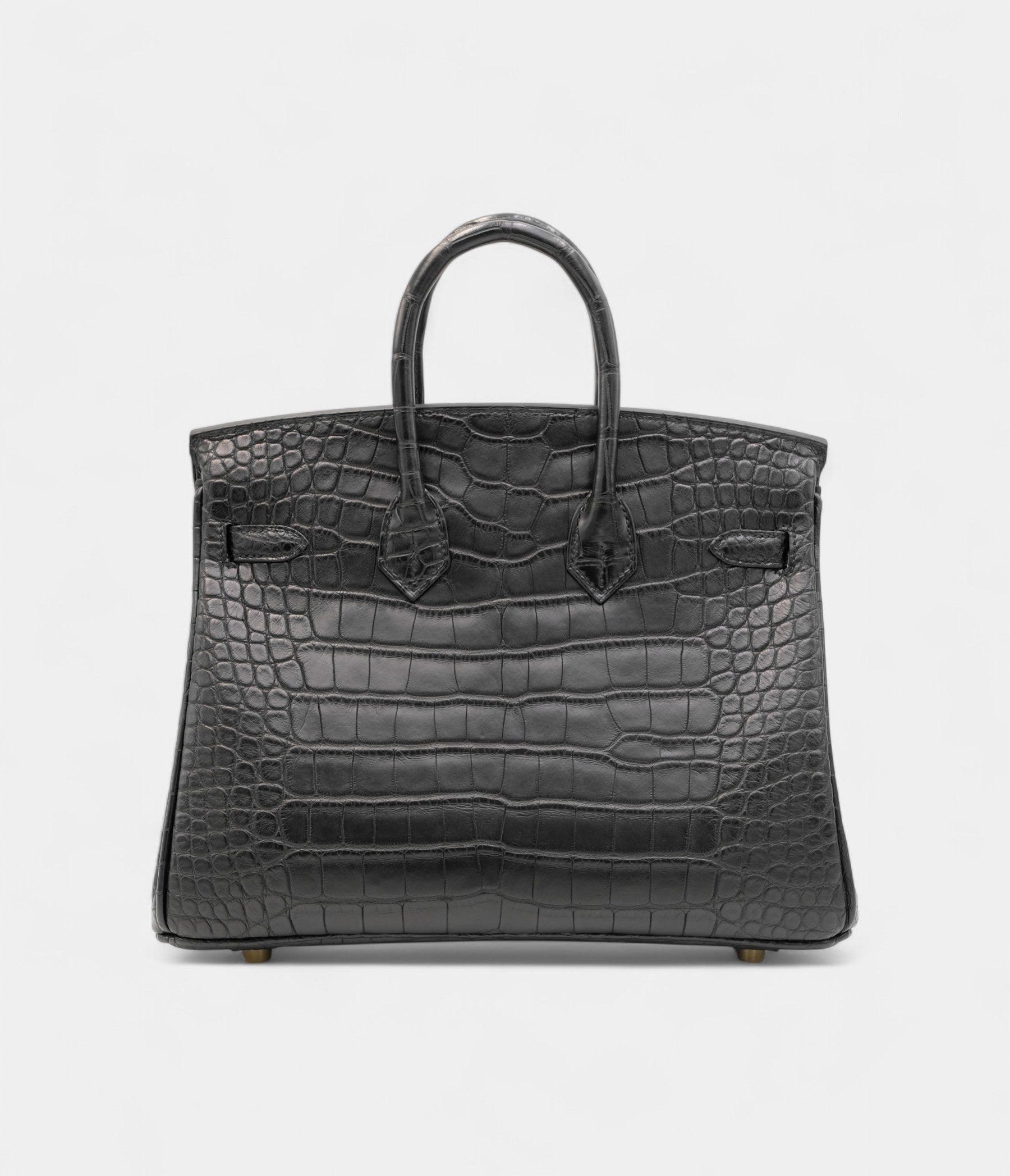 Hermès Black Matte Alligator Birkin 25 Gold Hardware