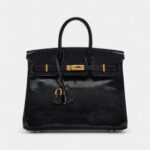 Hermès Black Niloticus Lizard Birkin 25 Gold Hardware
