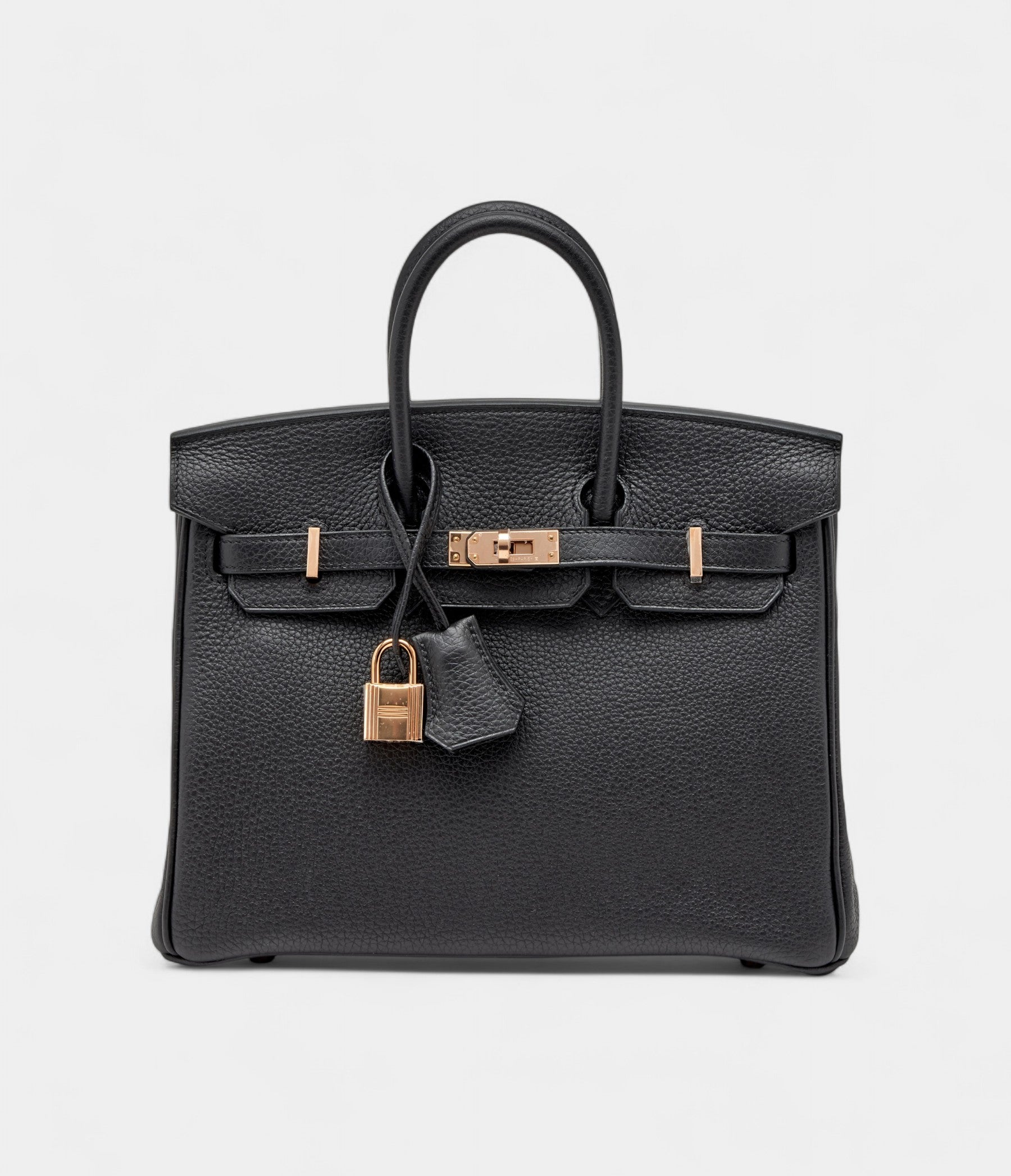 Hermès Black Togo Birkin 25 Rose Gold Hardware