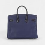 Hermès Bleu Saphir Novillo and Bleu Marine Matte Alligator Birkin Touch 25 Rose Gold Hardware