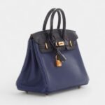 Hermès Bleu Saphir Novillo and Bleu Marine Matte Alligator Birkin Touch 25 Rose Gold Hardware