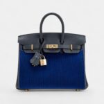 Hermès Bleu Saphir Tuffetage and Caban Swift Birkin 25 Gold Hardware