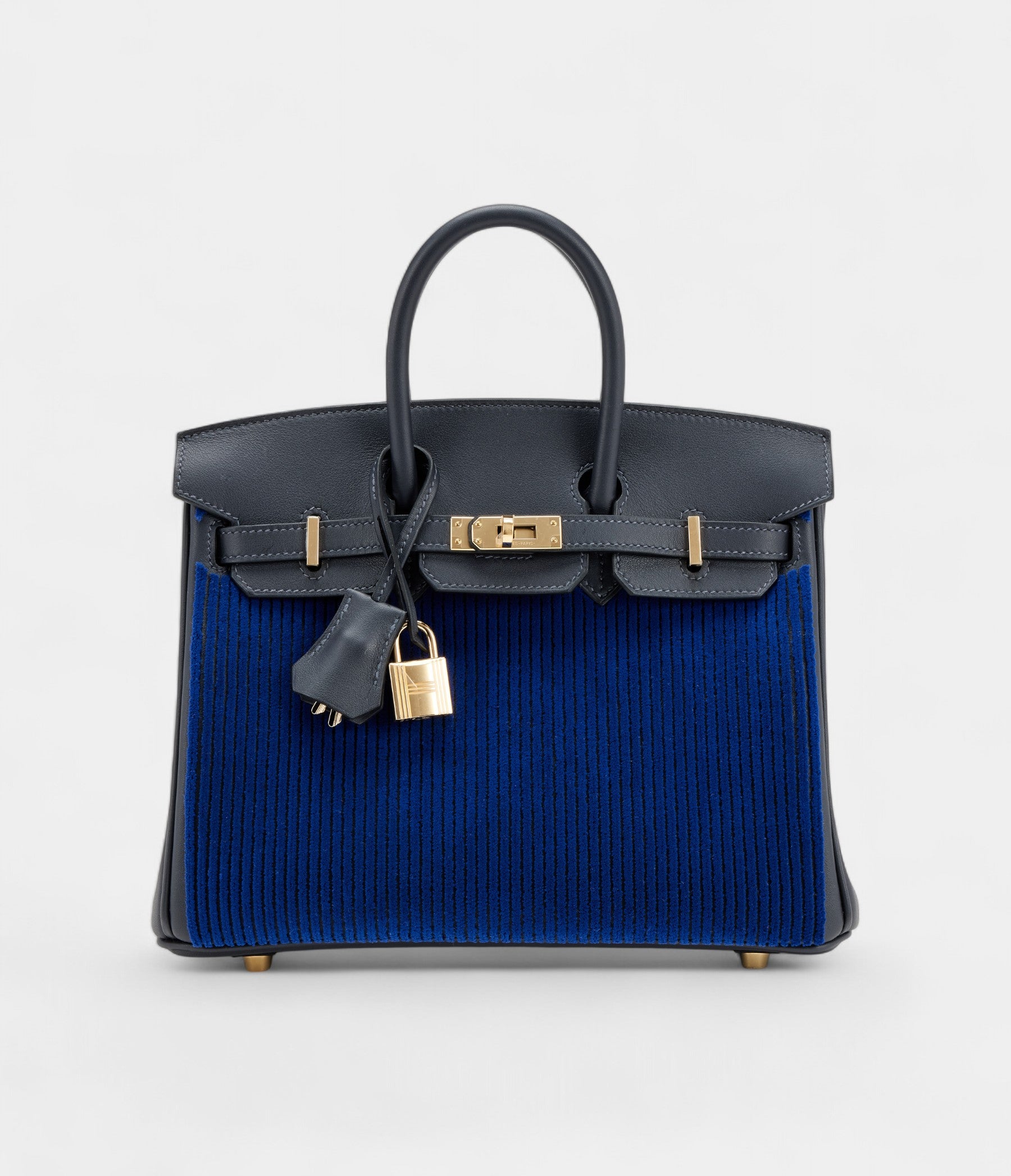 Hermès Bleu Saphir Tuffetage and Caban Swift Birkin 25 Gold Hardware