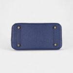 Hermès Bleu Saphir and Gris Mouette Taurillon Novillo Verso Birkin 25 Gold Hardware