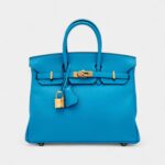 Hermès Bleu Zanzibar Swift Birkin 25 Gold Hardware