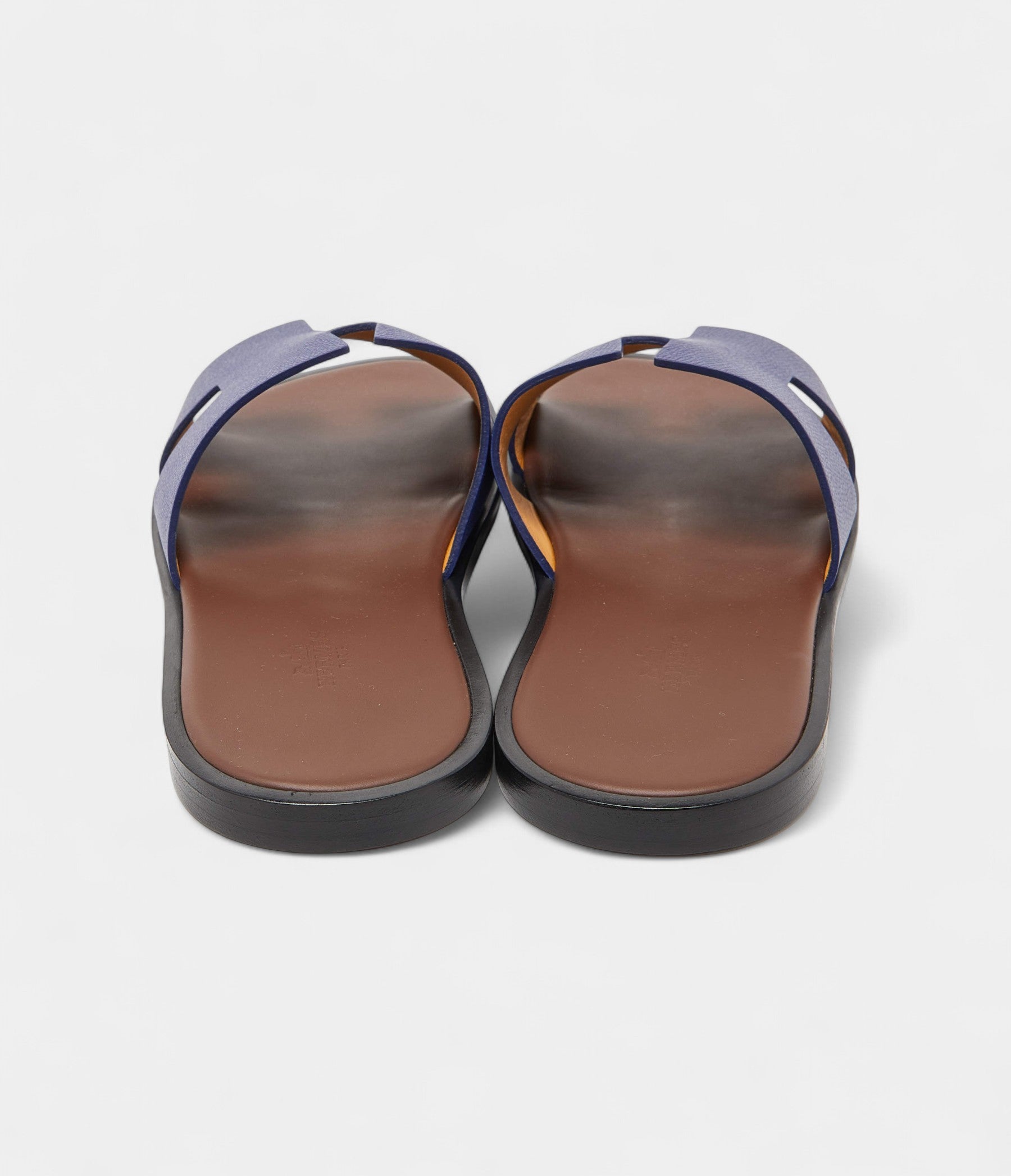 Hermes Blue Leather Izmir Flat Sandals 42 EU