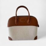 Hermès Bolide 1923 30 Bag in Toile and Brown Leather – Handmade Canvas & Leather Handbag