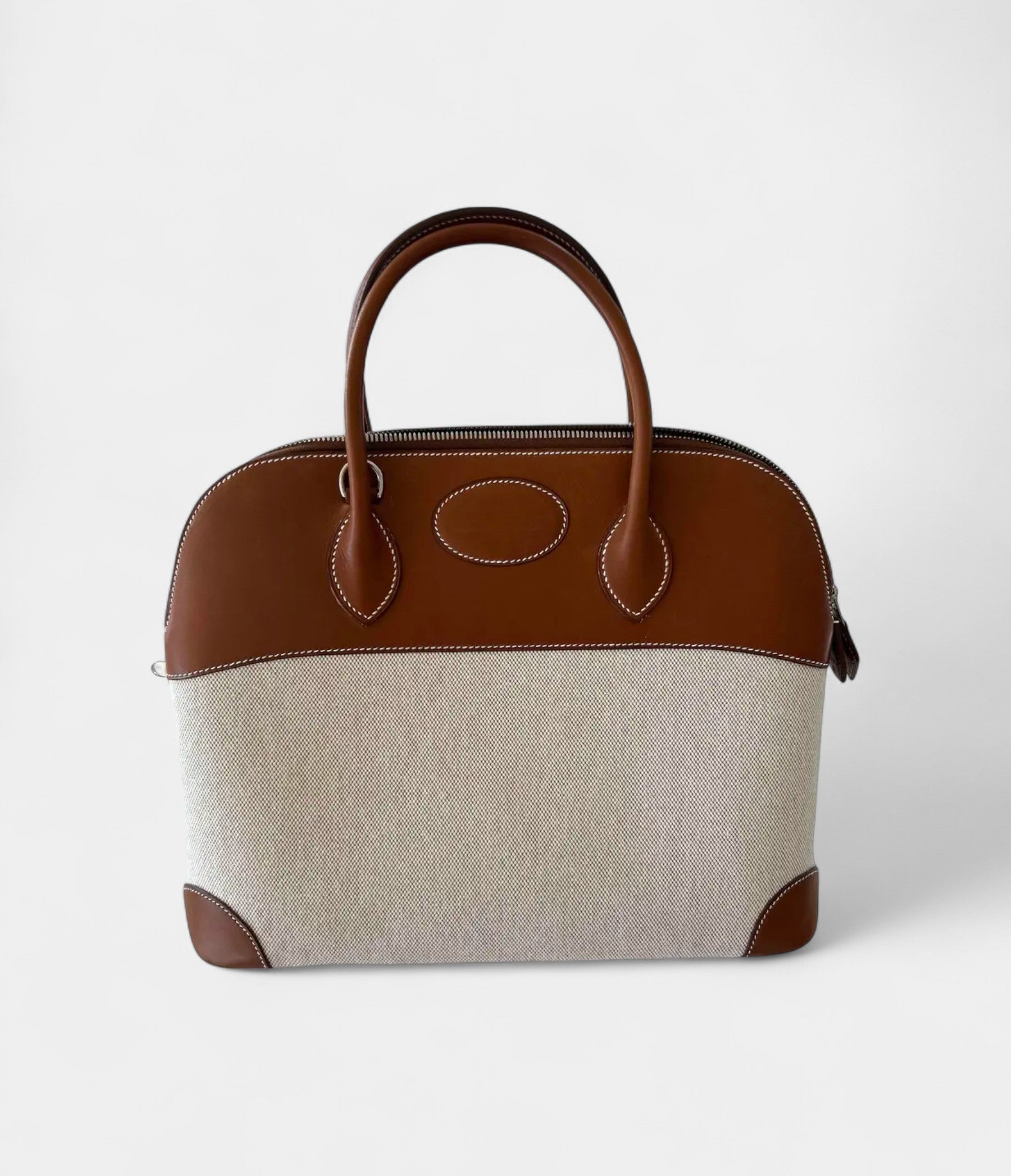 Hermès Bolide 1923 30 Bag in Toile and Brown Leather – Handmade Canvas & Leather Handbag